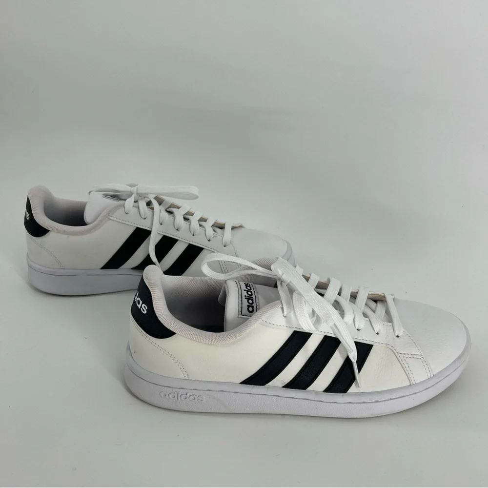 Adidas Classic White Sneakers with Black Stripes